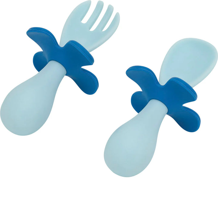 Blue Flower Fork & Spoon Set
