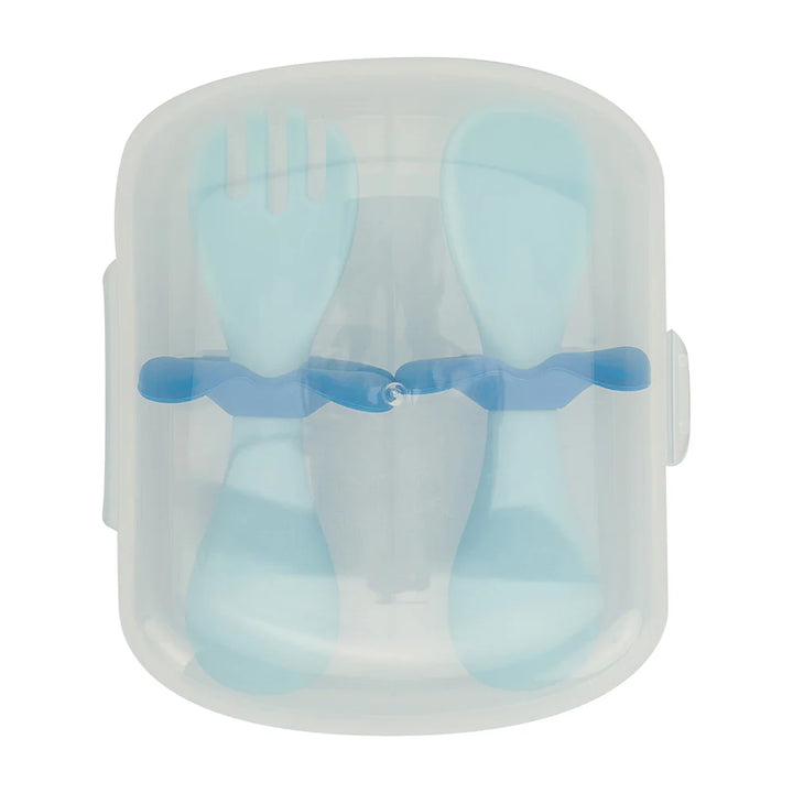 Blue Flower Fork & Spoon Set