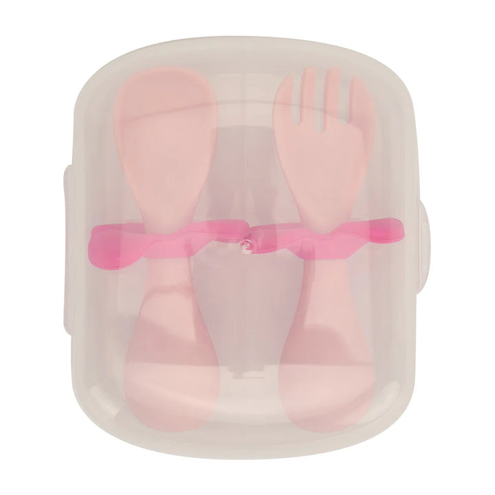 Pink Flower Fork & Spoon Set
