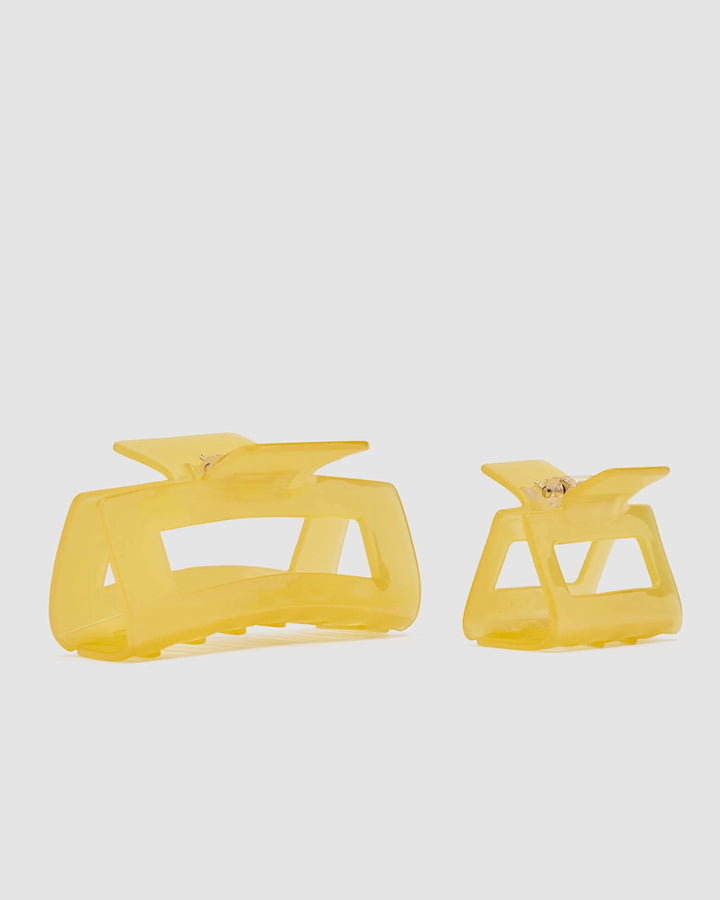 Hayley Hair Claw Set - Lemon