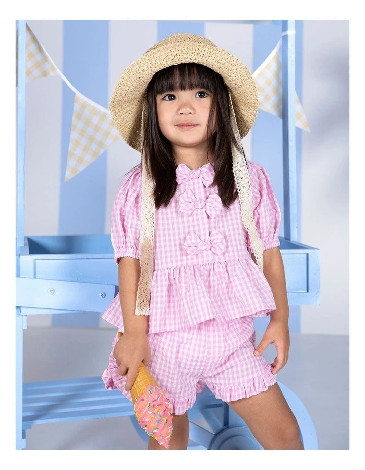 Checkered Short - Pink