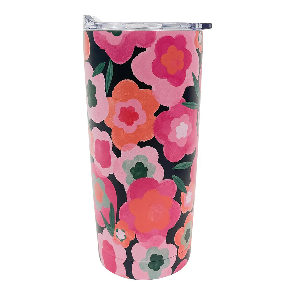 Smoothie Cup - Double Walled - Stainless Steel - Midnight Blooms