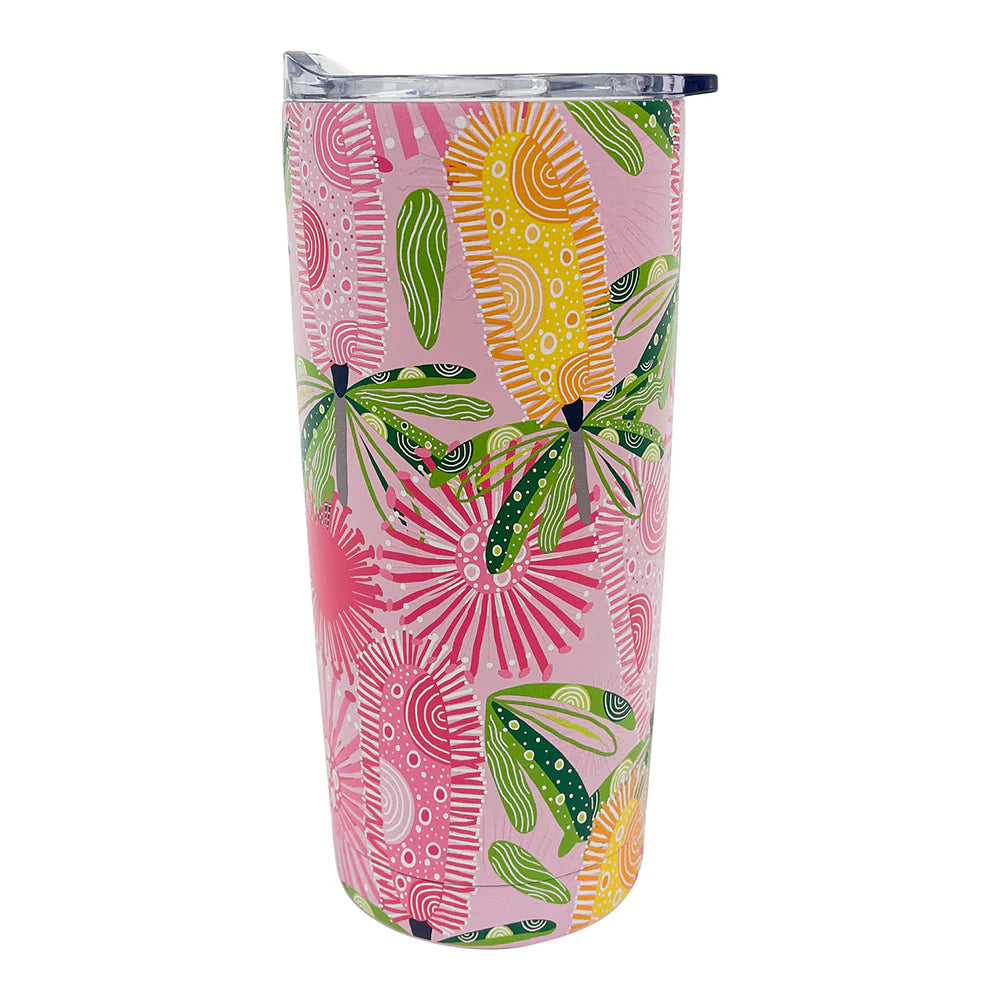 Smoothie Cup - Double Walled - Stainless Steel - Pink Banksia