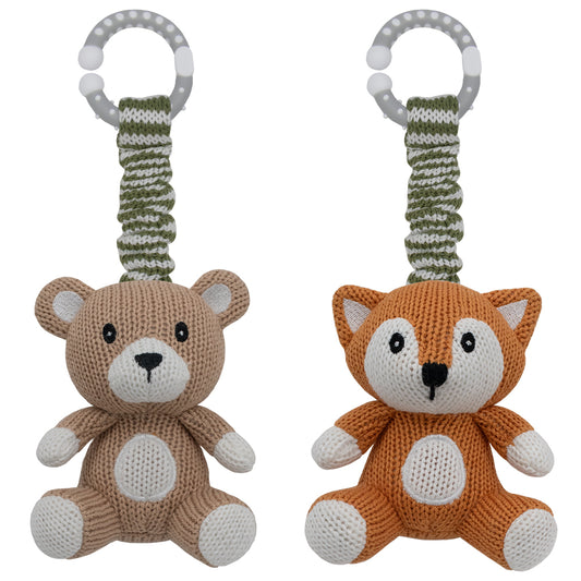 2pk Stroller Toys - Bear & Fox