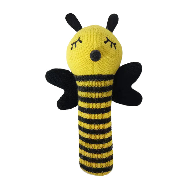 Hand Rattle - Knit - Bumble Bee