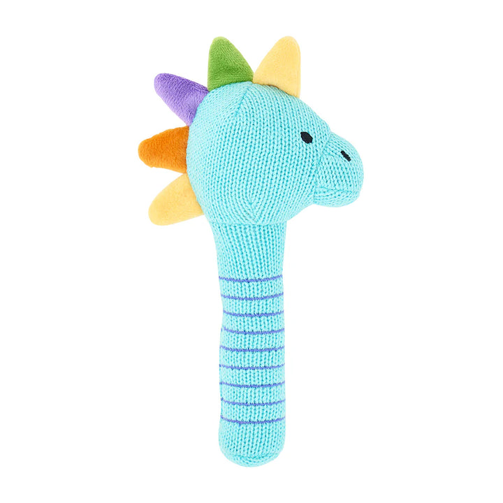 Hand Rattle - Knit - Dinosaur