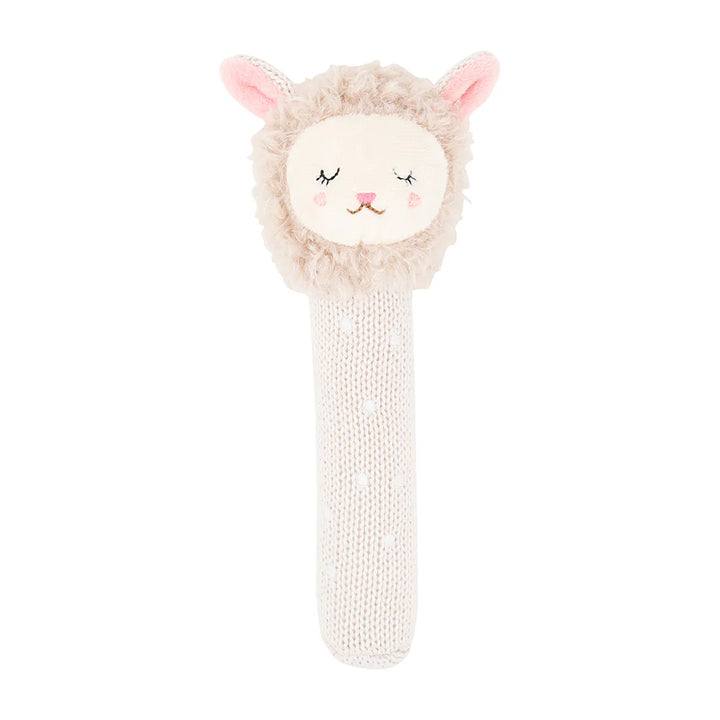 Hand Rattle - Knit - Lamb