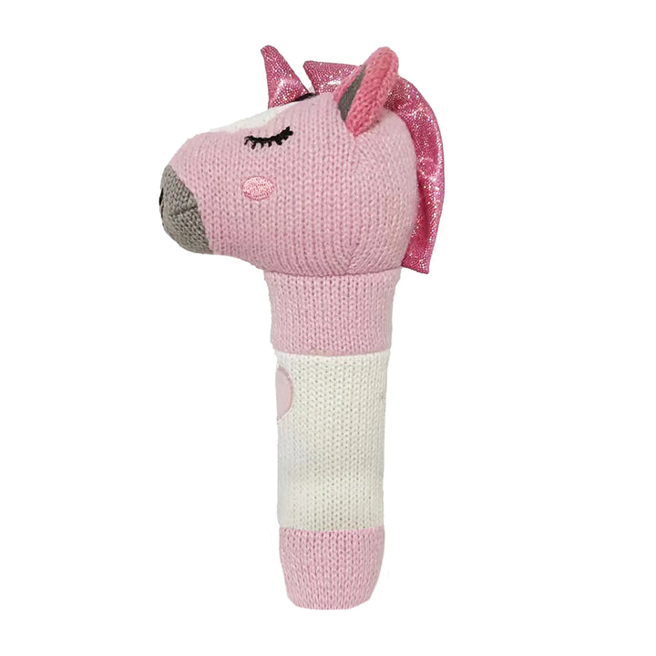 Hand Rattle - Knit - Unicorn