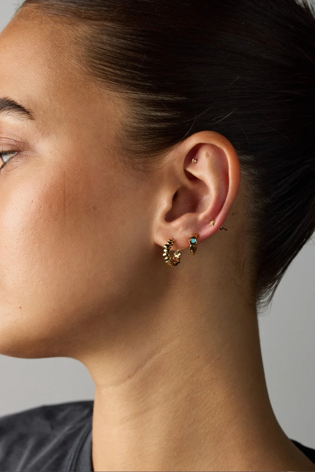 Starfish Stud Earring - 925 Sterling Silver - Gold