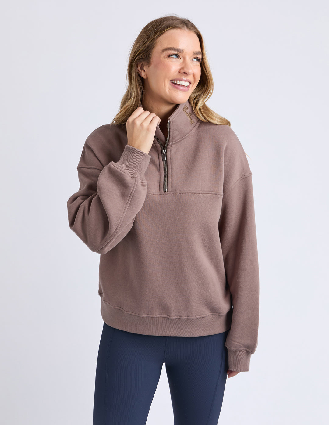 College Zip Crew - Mocha