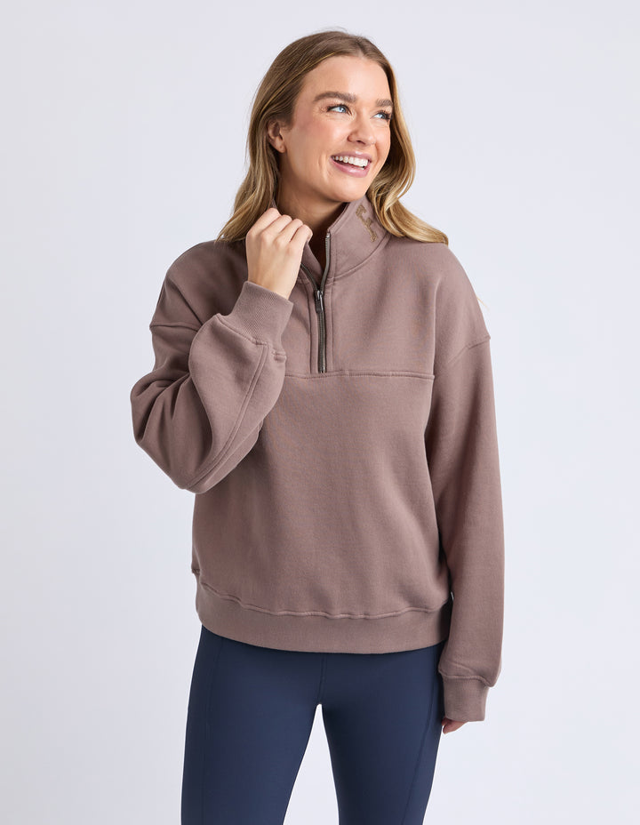 College Zip Crew - Mocha