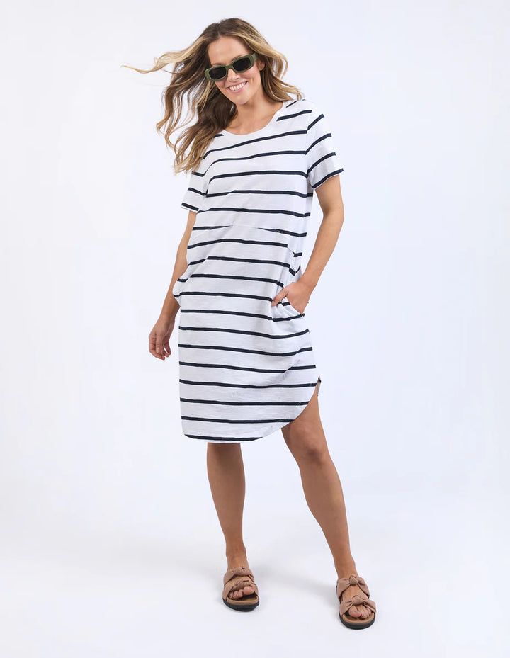 Bay Stripe Dress - Navy and White