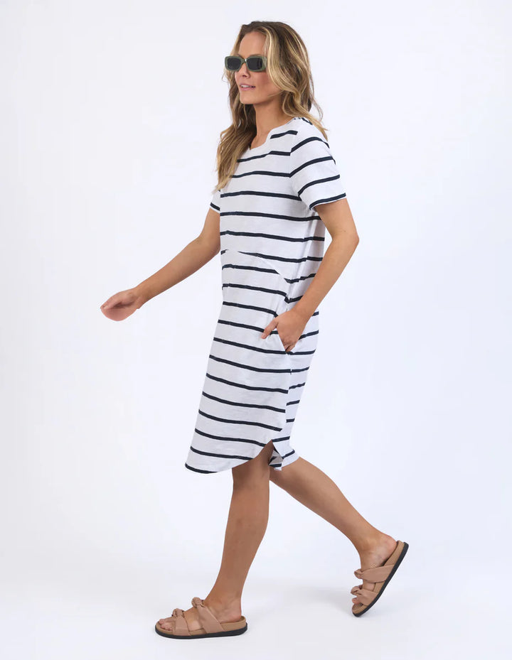 Bay Stripe Dress - Navy and White
