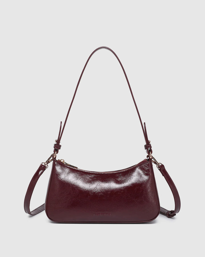 Jacqueline Shoulder Bag - Burgundy Patent