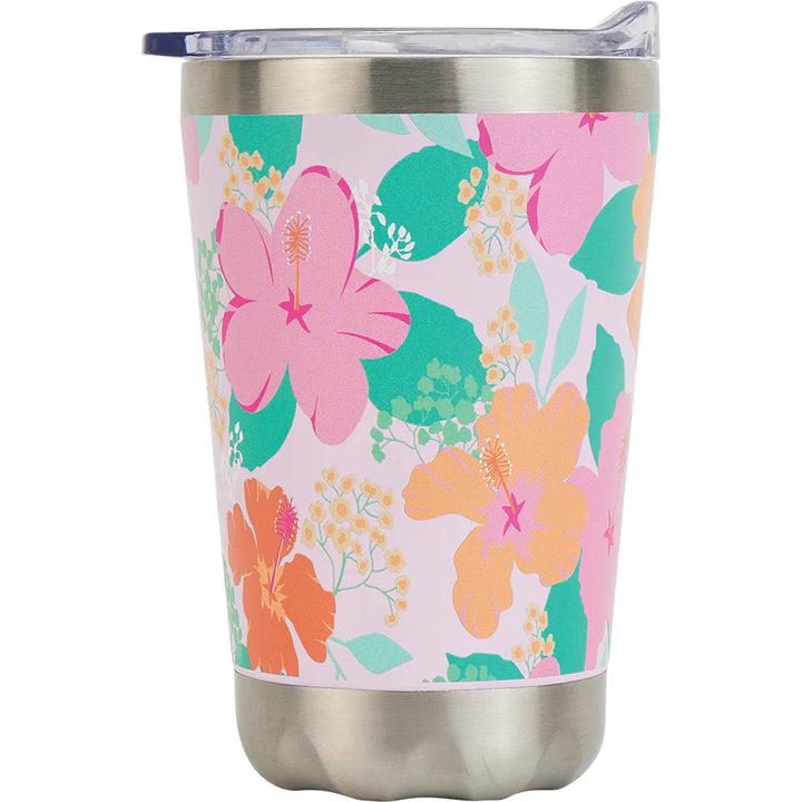 Coffee Mug- Double Wall - Stainless Steel - Hibiscus