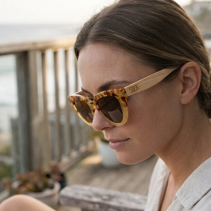 FLUTTER Desert Tort l Sunglasses l Brown Lens l White Maple Arms