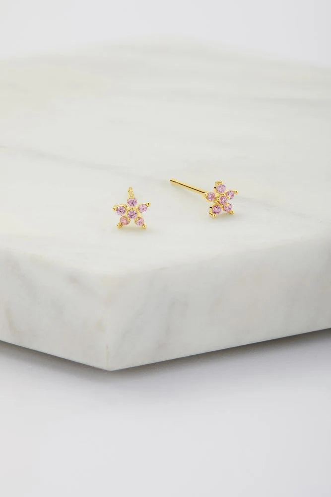 Cara Stud Earring - Pink - 925 Sterling Silver