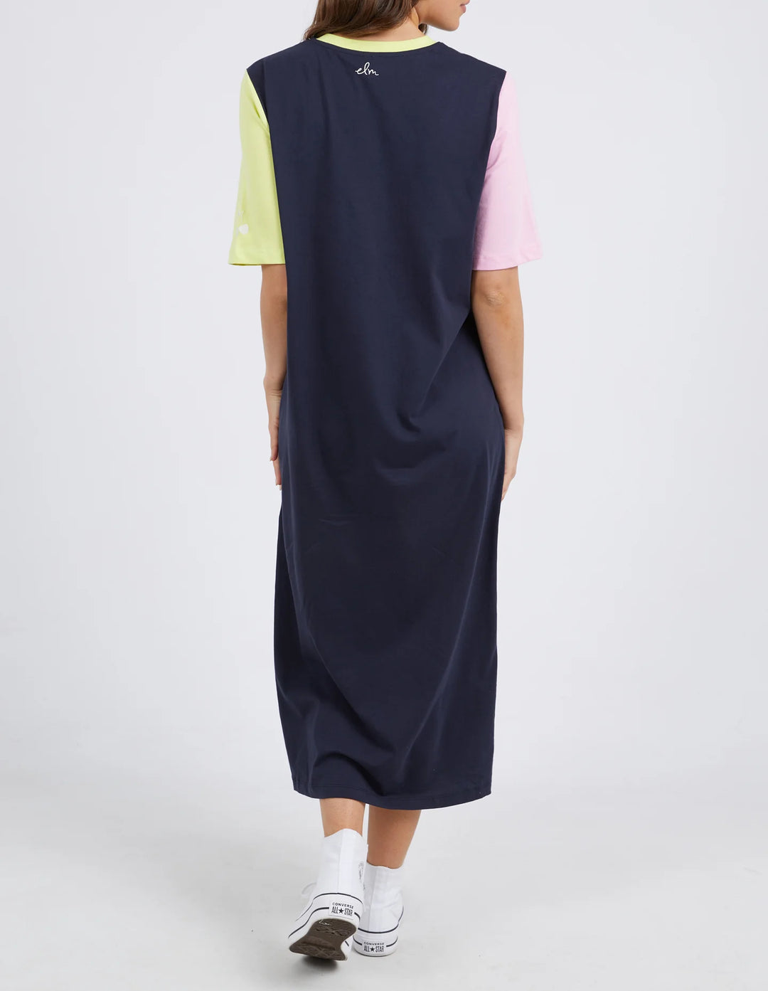 Cherry Block Tee Dress Navy