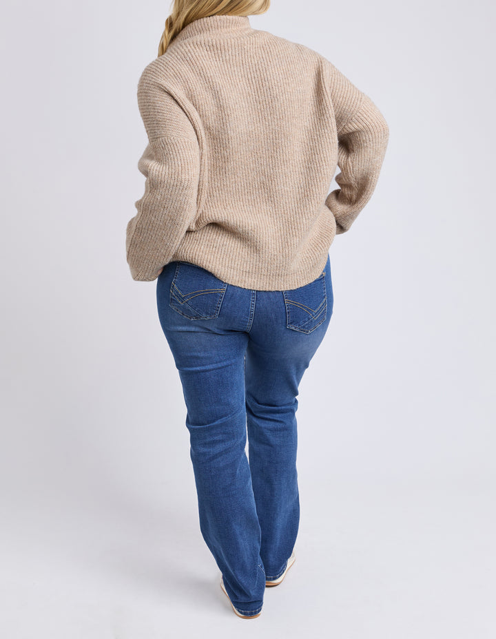 Bron Button Knit - Oat
