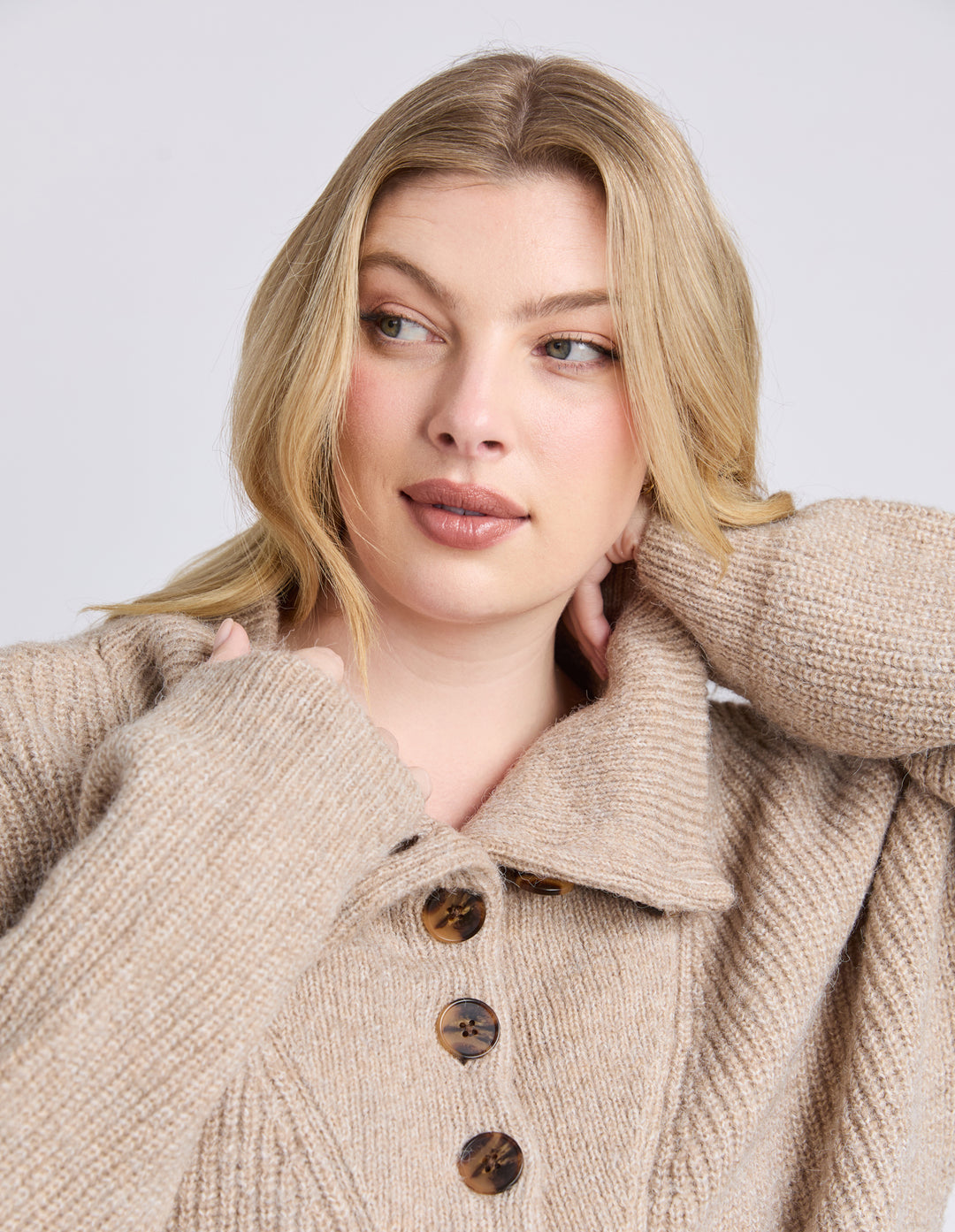 Bron Button Knit - Oat