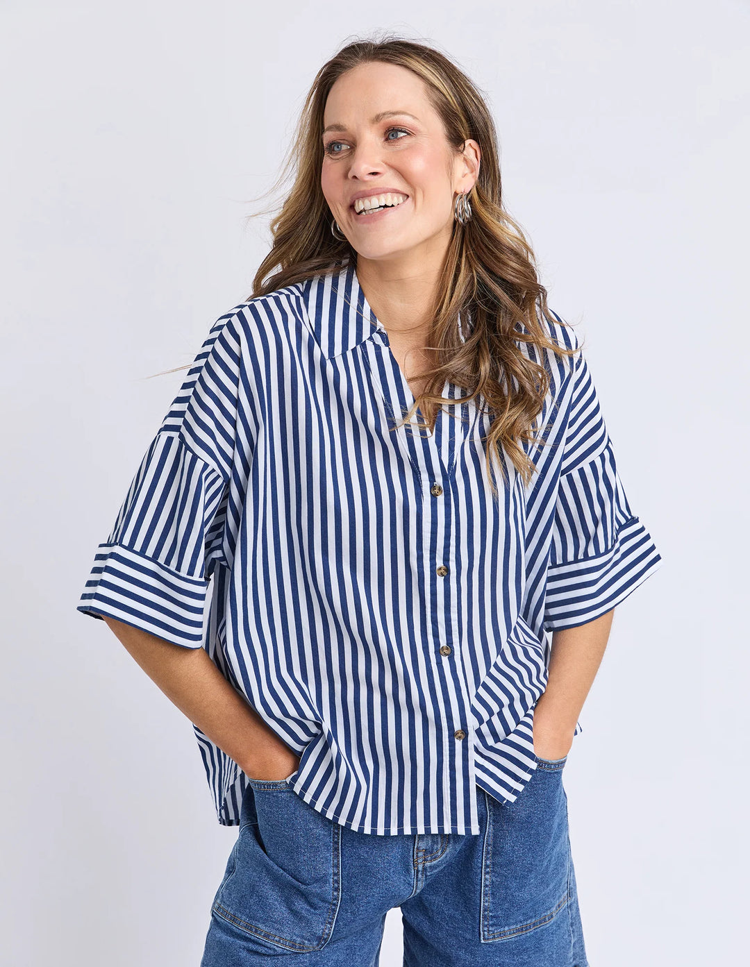 STRIPED HOLIDAY SHIRT - OCEAN STRIPE