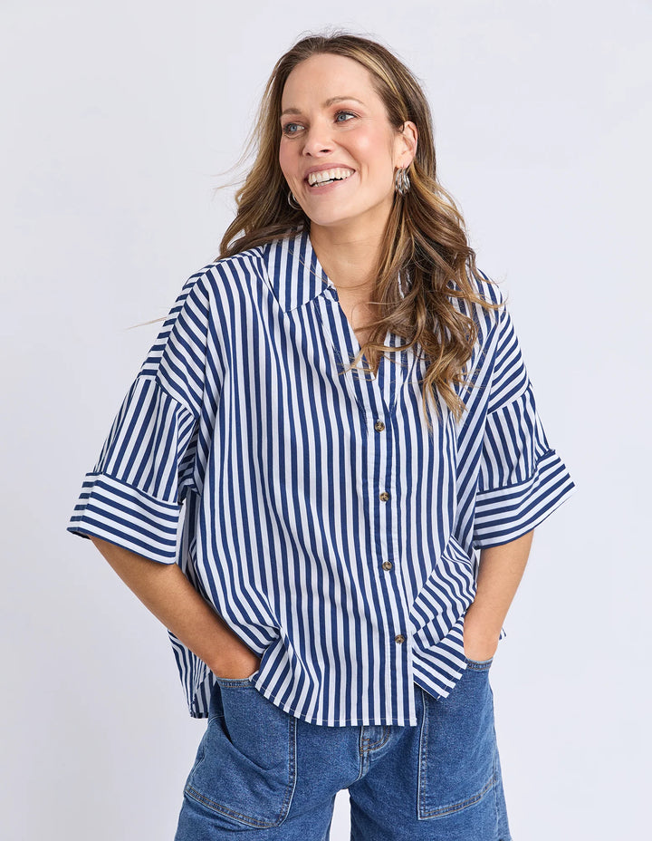STRIPED HOLIDAY SHIRT - OCEAN STRIPE