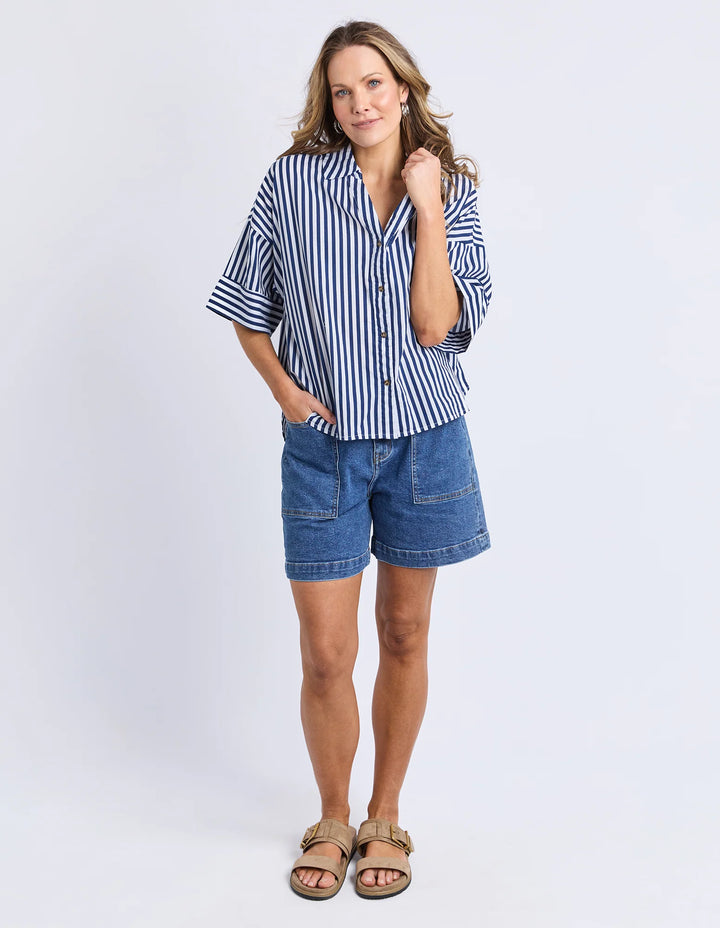 STRIPED HOLIDAY SHIRT - OCEAN STRIPE