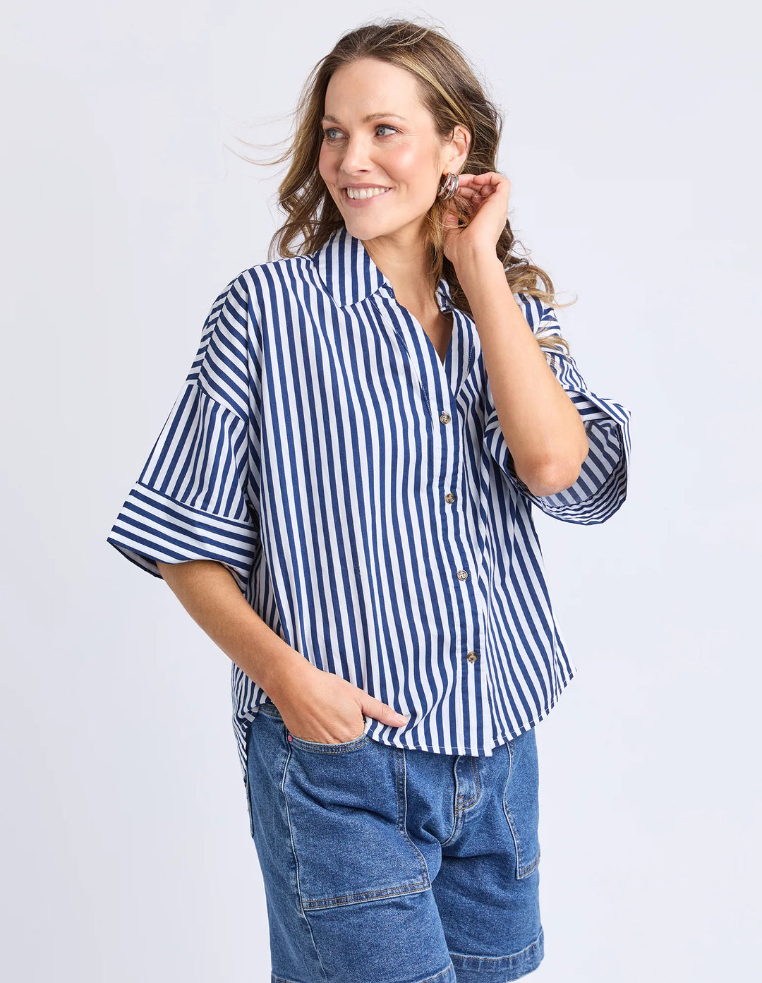STRIPED HOLIDAY SHIRT - OCEAN STRIPE