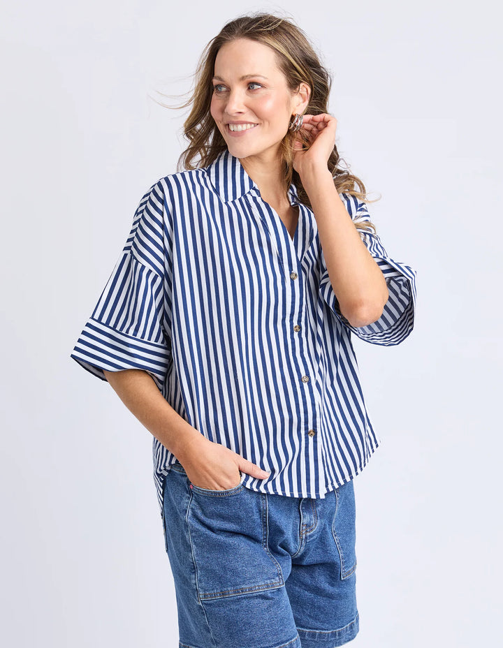 STRIPED HOLIDAY SHIRT - OCEAN STRIPE