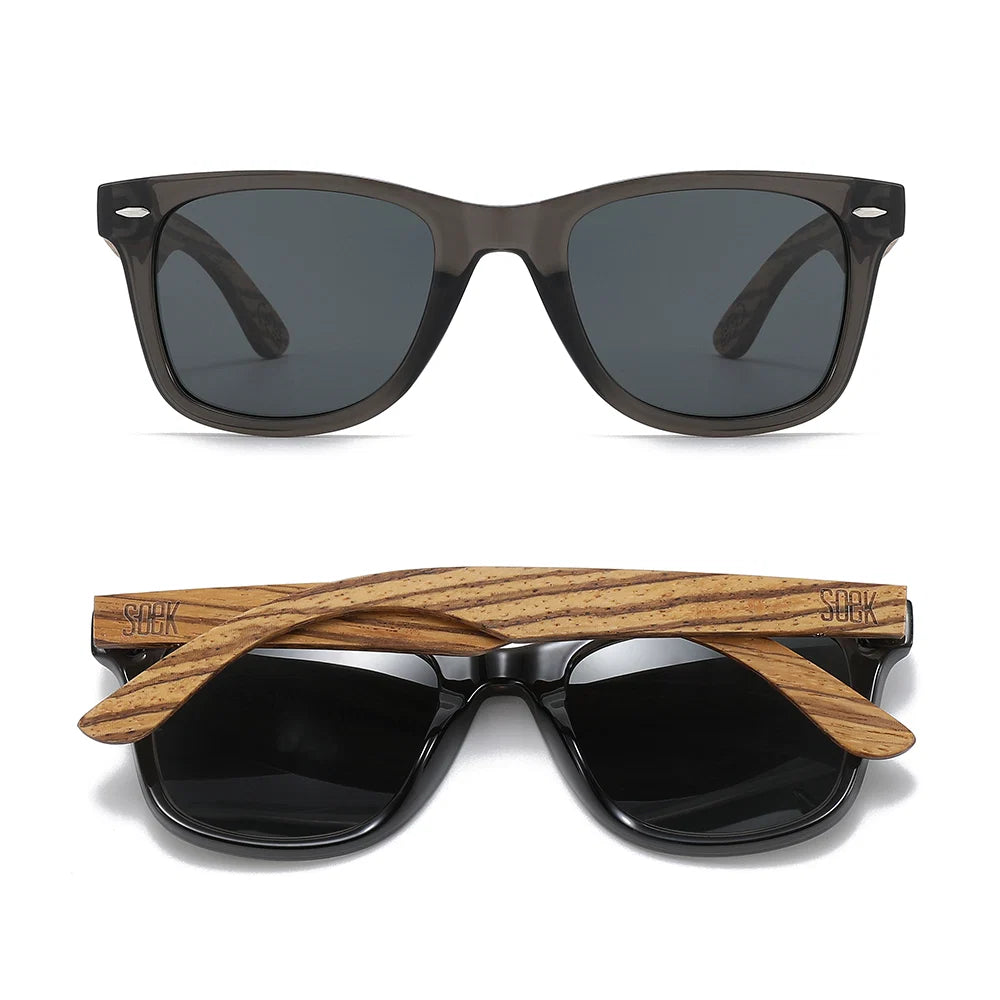 BALMORAL l Sunglasses l Black Polarised Lens l Walnut Arms
