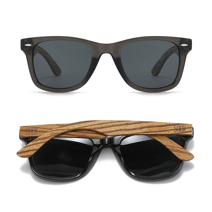 BALMORAL l Sunglasses l Black Polarised Lens l Walnut Arms
