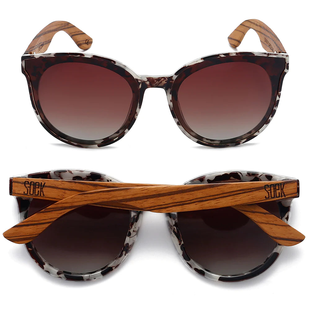 Bella Ivory Tortoise | Black Graduated Lens l Walnut Arms