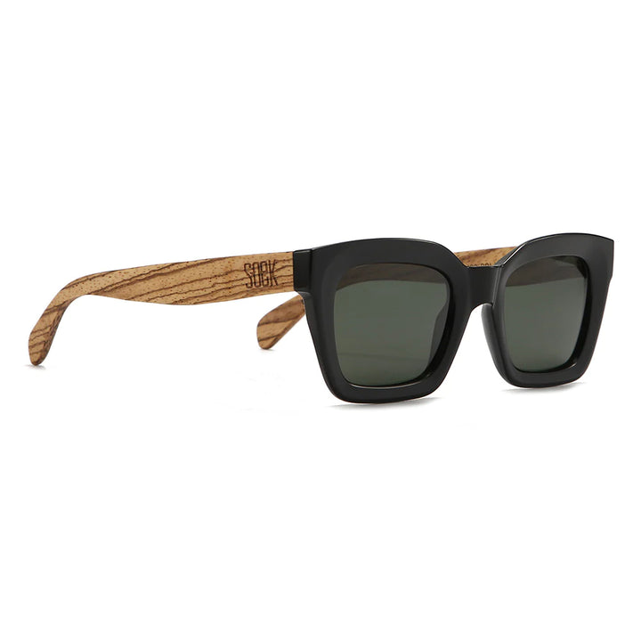 Zahra Midnight  l Khaki Polarised Lens | Walnut Arms