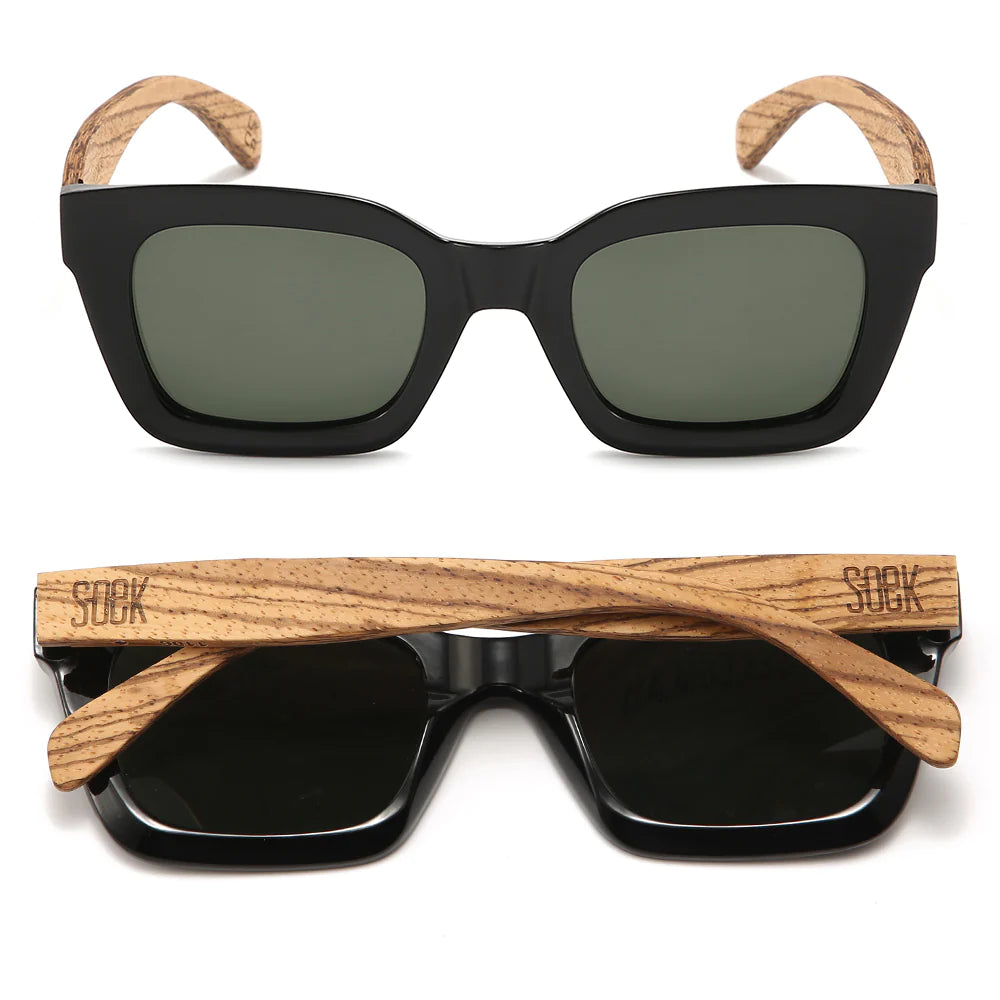 Zahra Midnight  l Khaki Polarised Lens | Walnut Arms