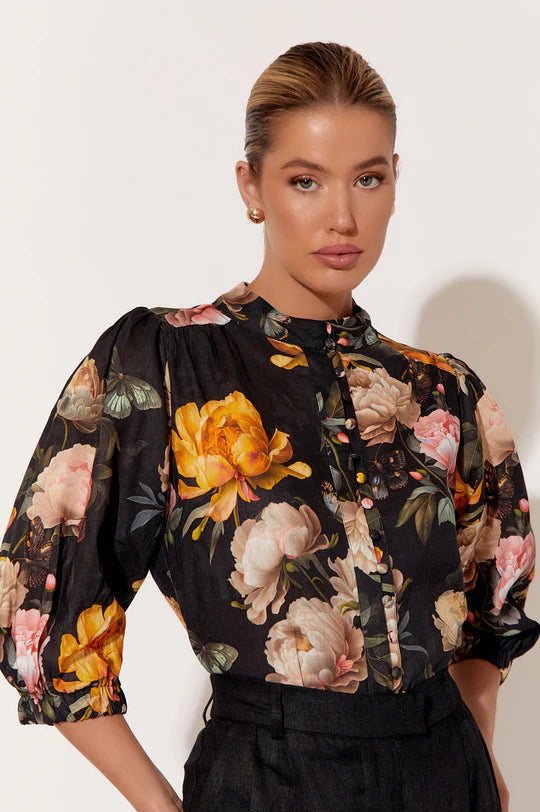 LILIAN FLORAL 3/4 SLEEVE SHIRT (FLORAL)