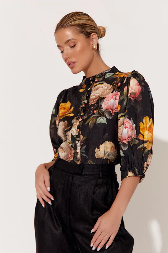 LILIAN FLORAL 3/4 SLEEVE SHIRT (FLORAL)