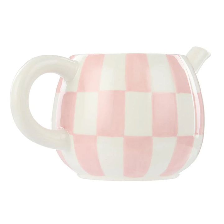 Check Teapot - Pink and Green