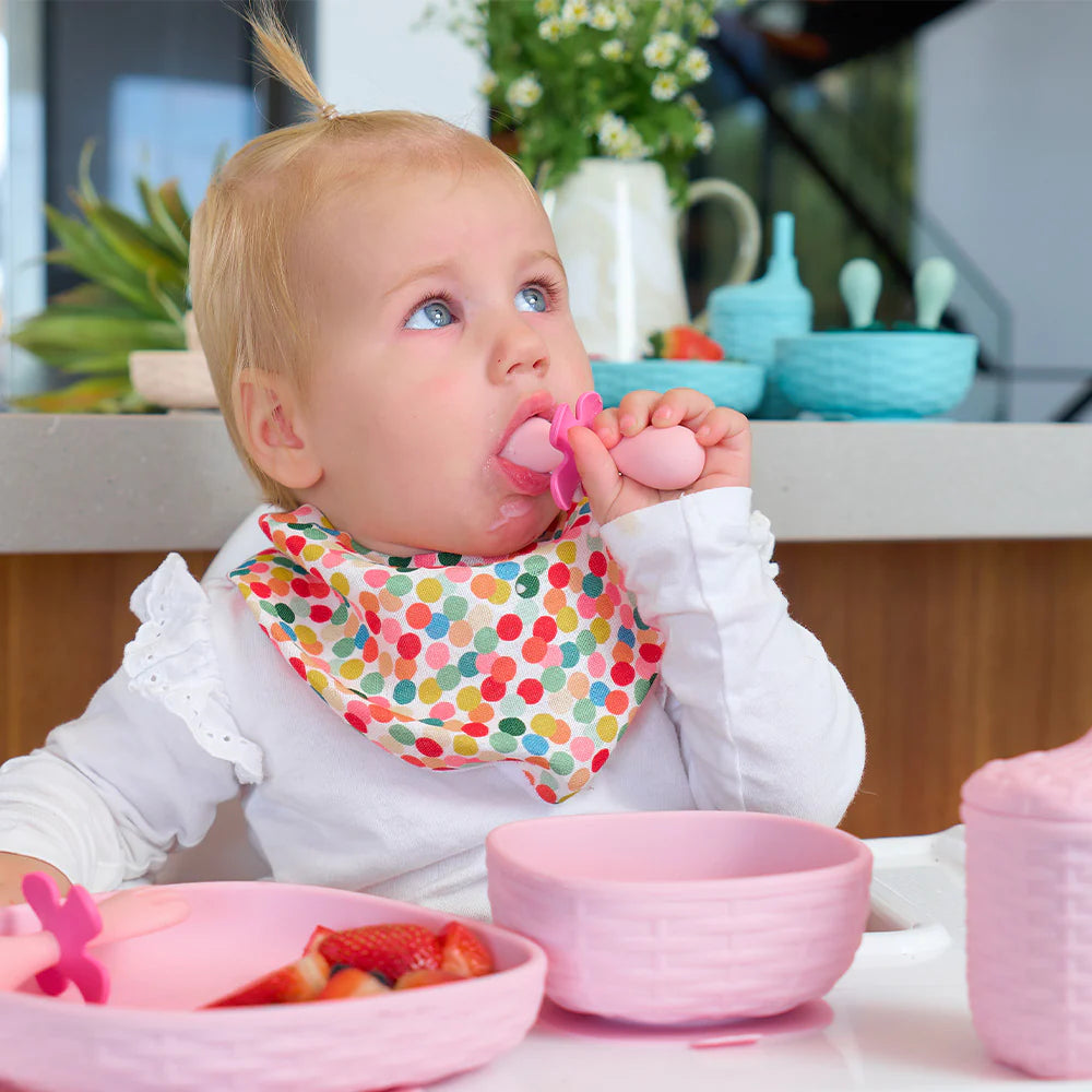 Pink Flower Fork & Spoon Set