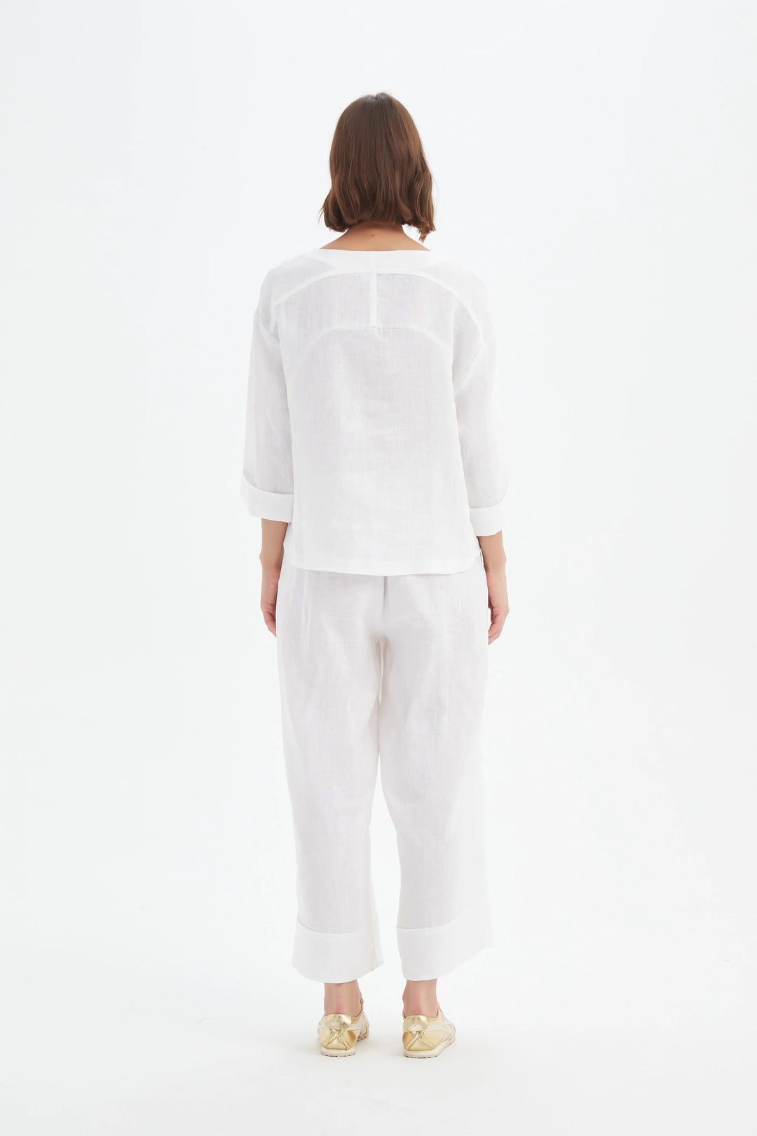 PLEAT HEM TOP - WHITE