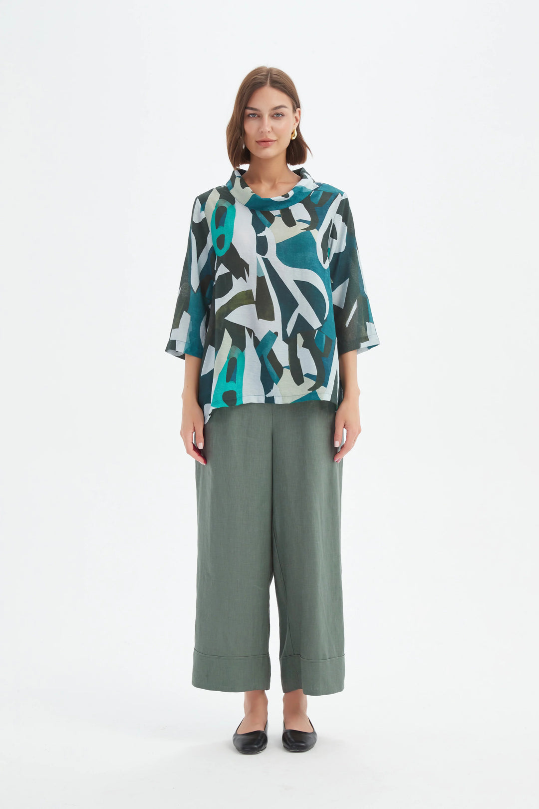 HIGH NECK PRINT TOP