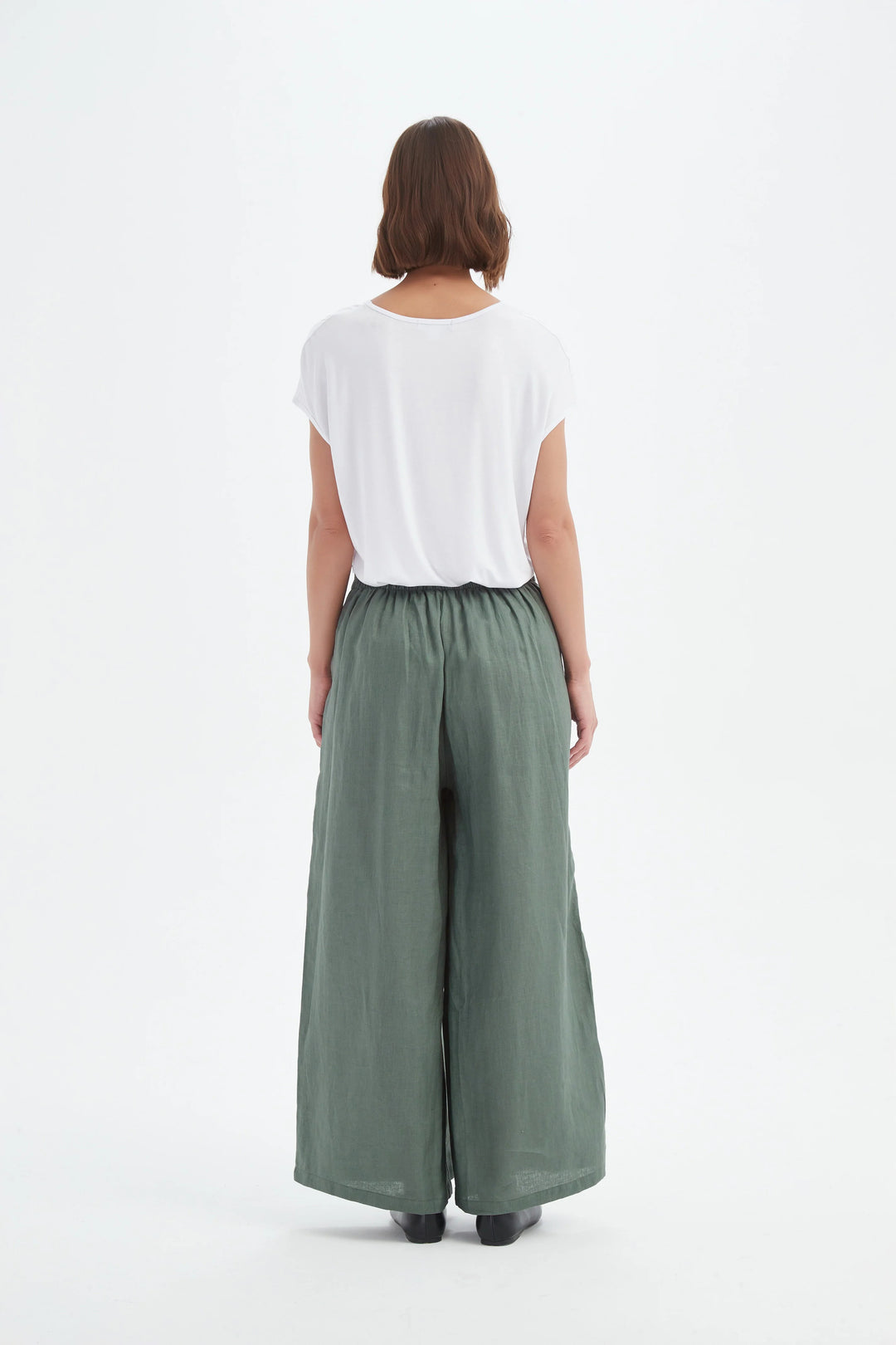 PLEAT FRONT PALAZZO PANT-Petrol