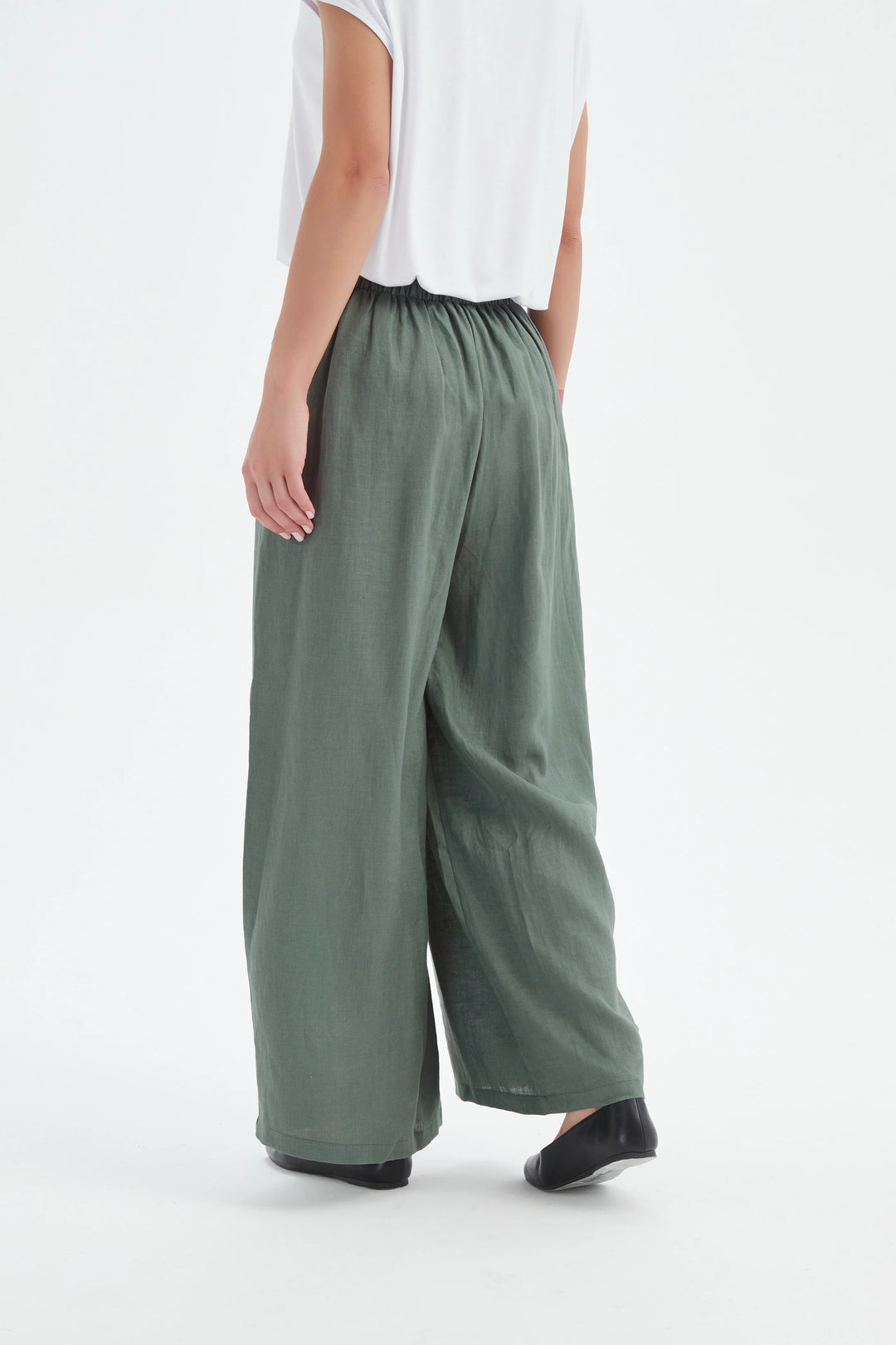 PLEAT FRONT PALAZZO PANT-Petrol