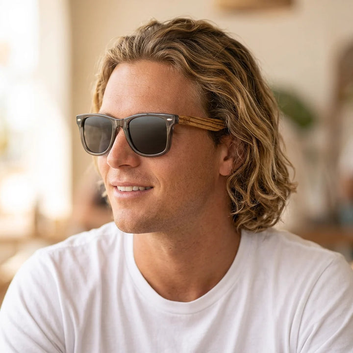 BALMORAL l Sunglasses l Black Polarised Lens l Walnut Arms