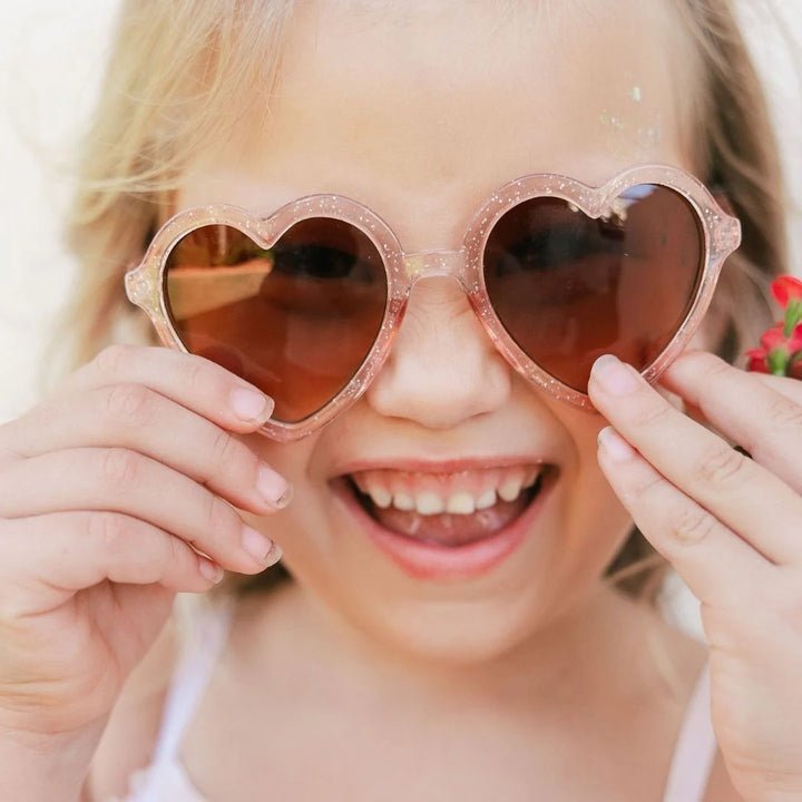 Heart Sparkle Pink Glitter Glasses- 3 + years
