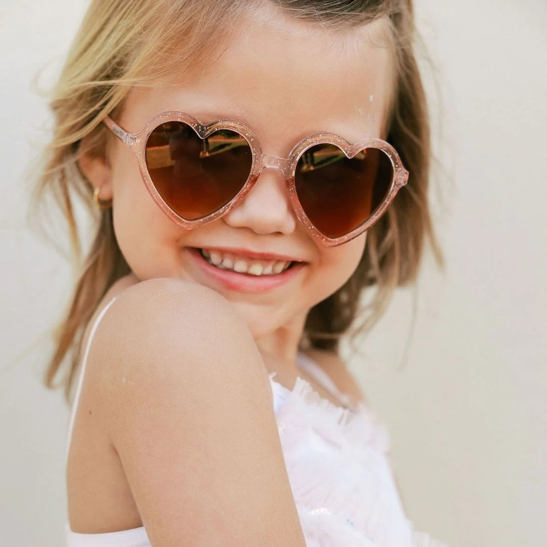 Heart Sparkle Pink Glitter Glasses- 3 + years