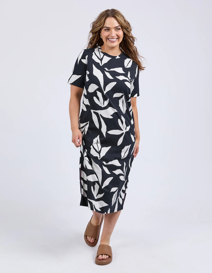 Mimosa Tee Print Dress - Black
