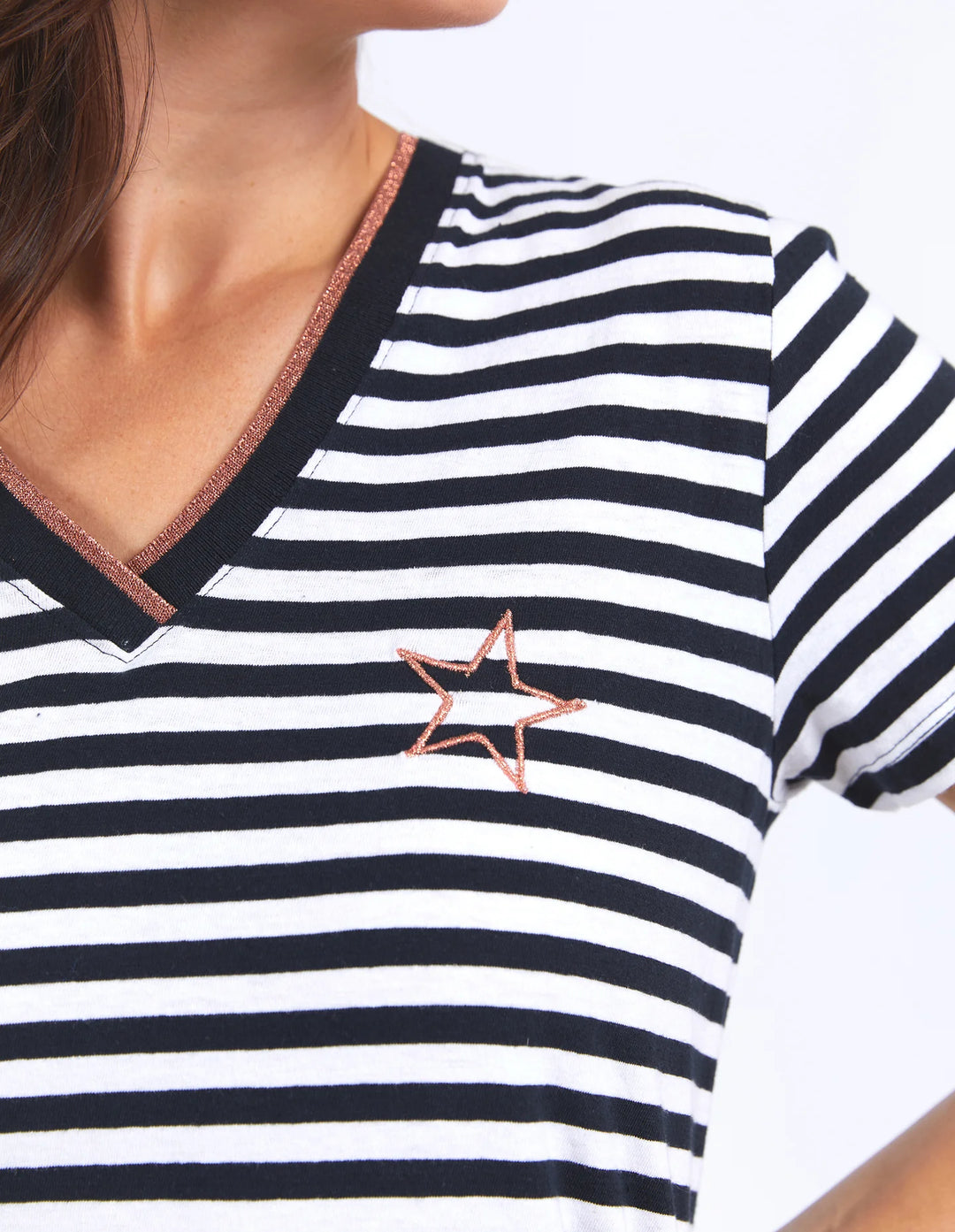 Paris Tee Navy And White Stripe