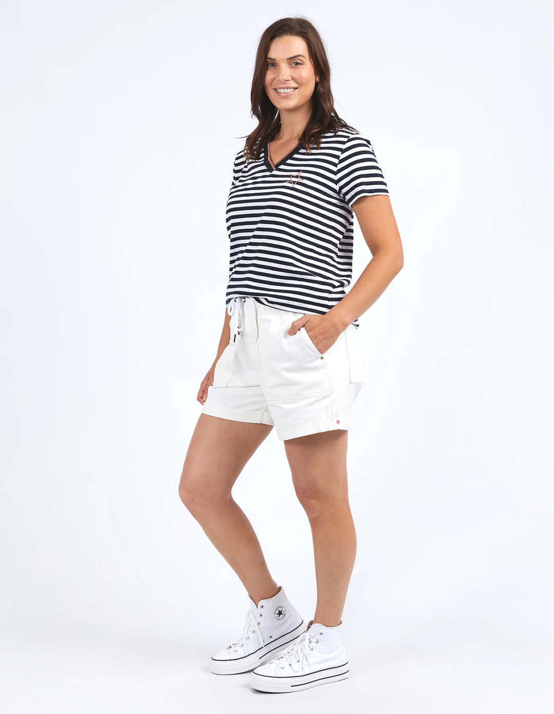 Paris Tee Navy And White Stripe