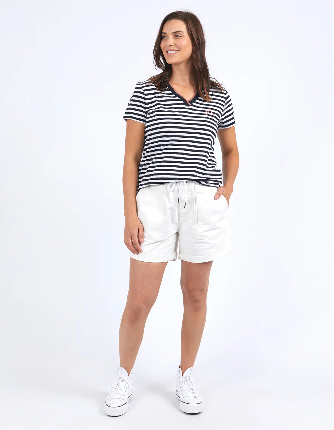 Paris Tee Navy And White Stripe