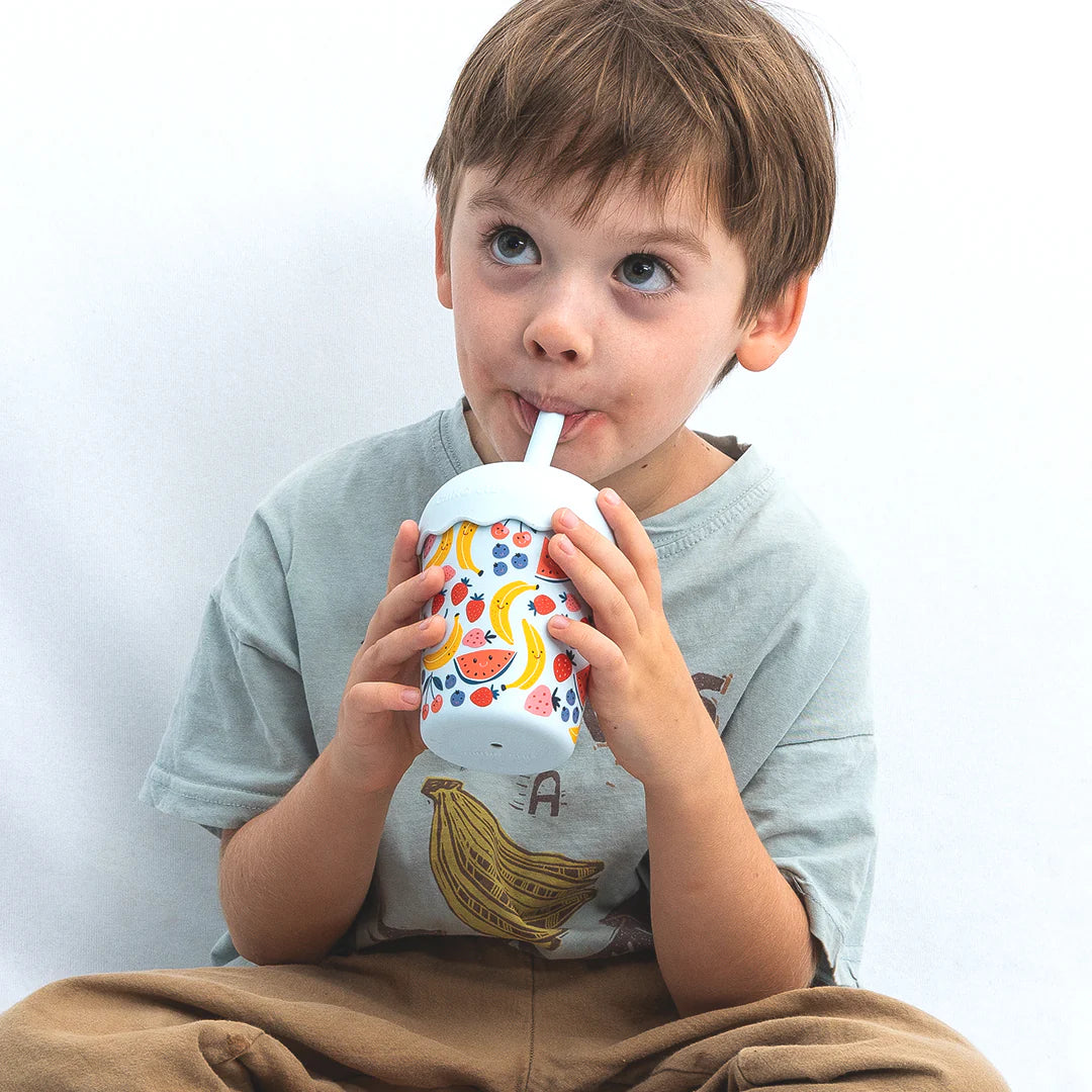 Fruits Blue Mini Smoothie Cup & Straw 200ml